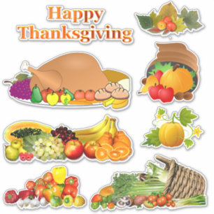 Happy Thanksgiving Contour Sticker