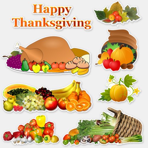 Happy Thanksgiving  Contour Sticker