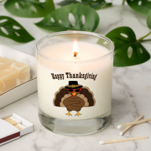 Happy Thanksgiving Cool Turkey custom text Scented Candle