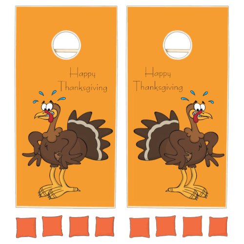 Happy Thanksgiving Cornhole Set Turkey Family Love