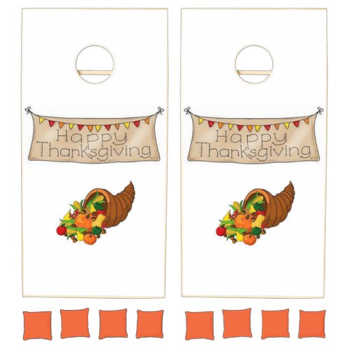 Happy Thanksgiving Cornhole Set Turkey Family Love