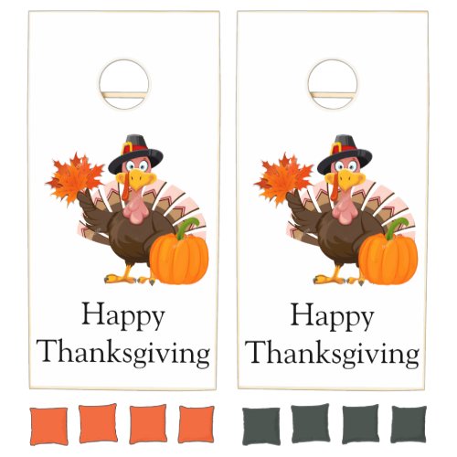 Happy Thanksgiving Cornhole Set Turkey Family Love