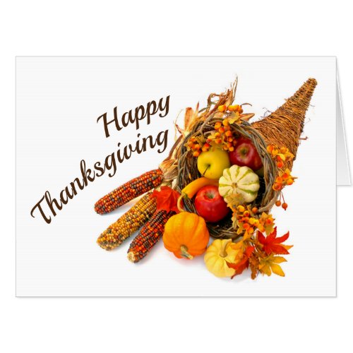 Happy Thanksgiving Cornucopia 18x24 Big Card