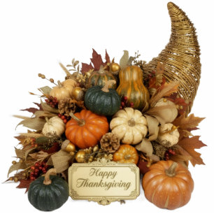 Happy Thanksgiving Cornucopia Table Decoration Cutout
