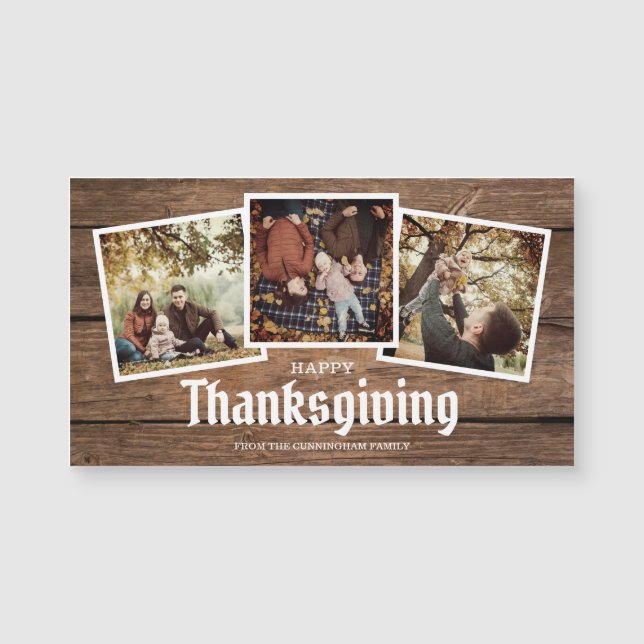 Happy Thanksgiving Country Rustic Family Photo (Front)
