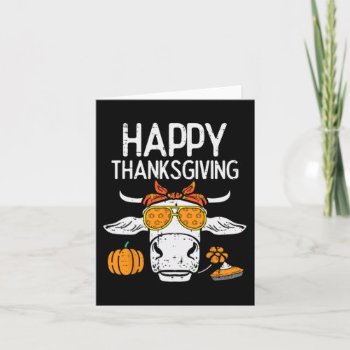 Happy Thanksgiving Cow Fall Autumn Farmer Men Wome Card