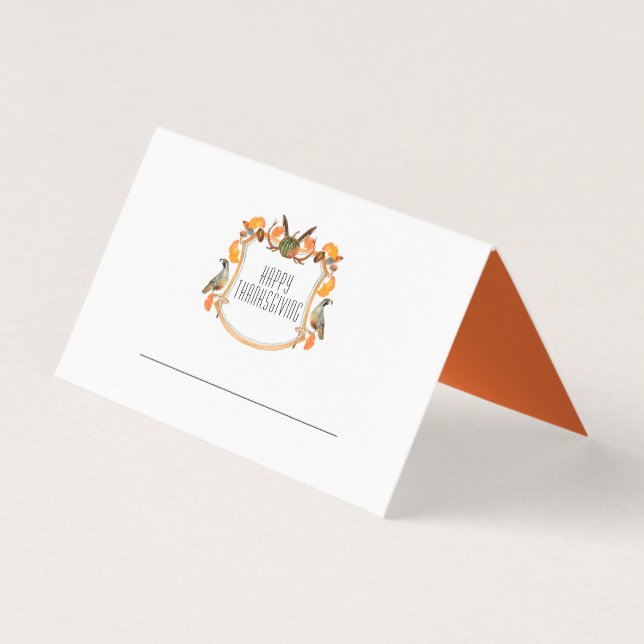 Happy Thanksgiving crest  place card (Front)