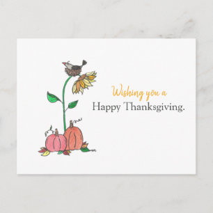 Happy Thanksgiving Crow Holiday Postcard