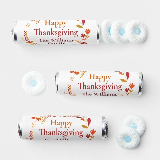 Happy Thanksgiving Custom Autumn Leaf Party Breath Savers® Mints (Assorted)