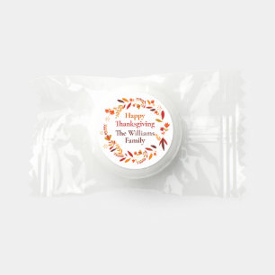 Happy Thanksgiving Custom Autumn Leaf Party Life Saver® Mints