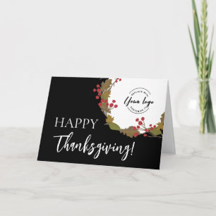 Happy Thanksgiving Custom business logo Card