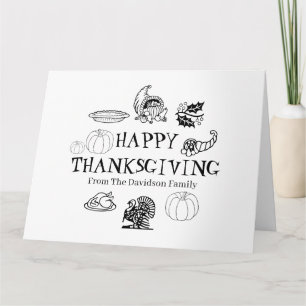 Happy Thanksgiving custom family name Card