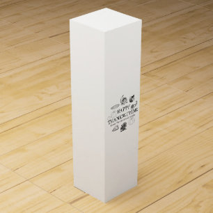 Happy Thanksgiving custom family name cute Wine Box