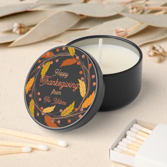 Happy Thanksgiving Custom  Mini Candle Favors (Insitu)