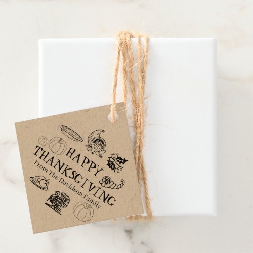 Happy Thanksgiving custom name cute gift Favor Tags