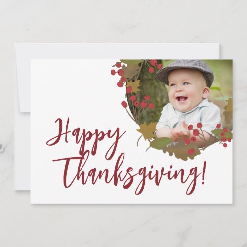 Happy Thanksgiving Custom Photo Family Greeting Holiday Card