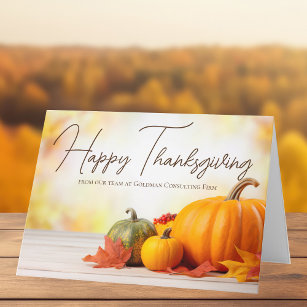 Happy Thanksgiving Customizable Business Marketing Holiday Card