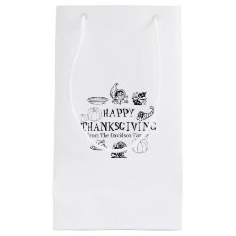 Happy Thanksgiving, customize family name favors Small Gift Bag