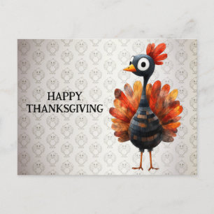 Happy Thanksgiving Cute Colorful Baby Turkey Postcard