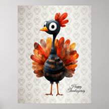 Happy Thanksgiving Cute Colorful Baby Turkey