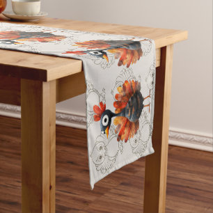 Happy Thanksgiving Cute Colorful Baby Turkey Short Table Runner