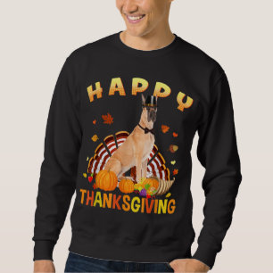 Happy Thanksgiving Cute Great Dane Turkey Pilgrim  Sweatshirt