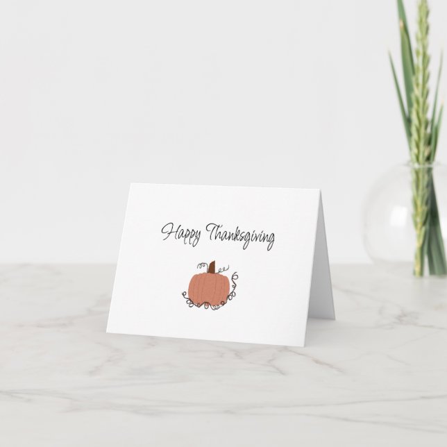 Happy Thanksgiving Cute Orange Pumpkin Postcard (Front)