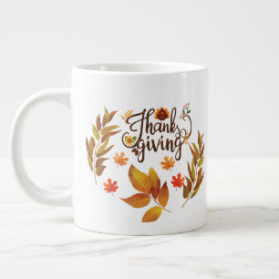 Happy Thanksgiving Cute Turkey Giant Coffee Mug