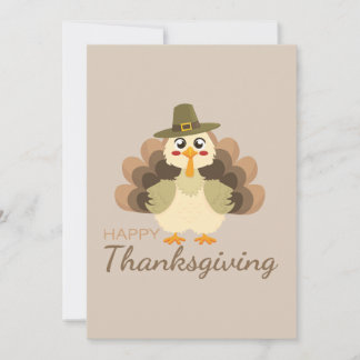 Happy Thanksgiving Cute Turkey Holiday Card