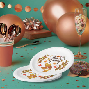 Happy Thanksgiving Cute Turkey Paper Plates