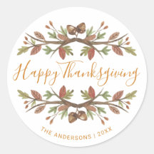 Happy Thanksgiving Stickers 100 Satisfaction Guaranteed Zazzle