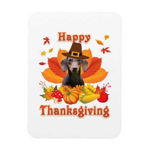 Happy Thanksgiving Dachshund Dog Owner Pet Lover Magnet
