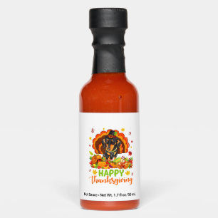 Happy Thanksgiving Dachshund Dog Turkey Dog Lover  Hot Sauces