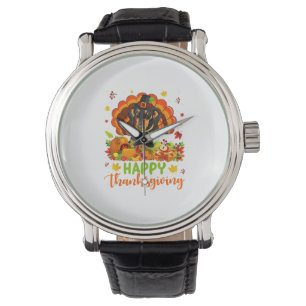 Happy Thanksgiving Dachshund Dog Turkey Dog Lover Watch