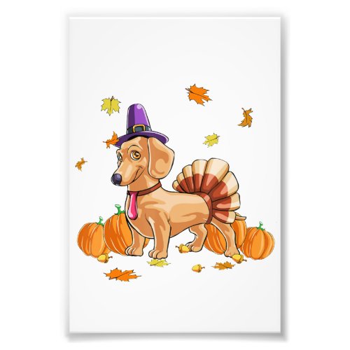 Happy Thanksgiving Dachshund Turkey Costume T  Fun Photo Print