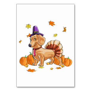 Happy Thanksgiving Dachshund Turkey Costume T Fun Table Number