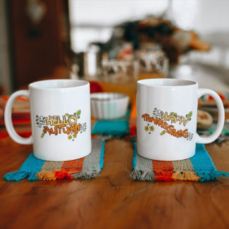 Happy Thanksgiving day and hello autumn MUG