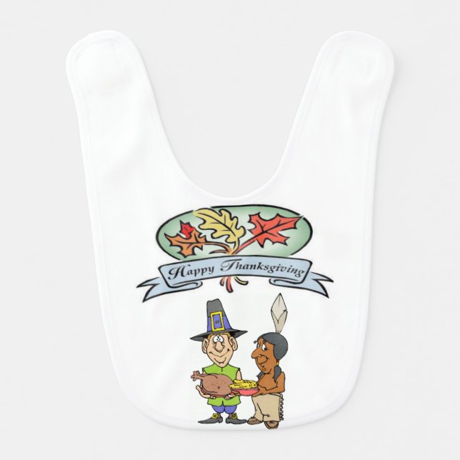 Happy Thanksgiving Day Baby Bib (Front)