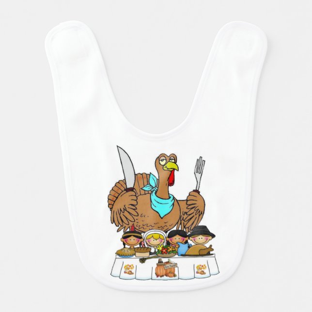 Happy Thanksgiving Day Baby Bib (Front)