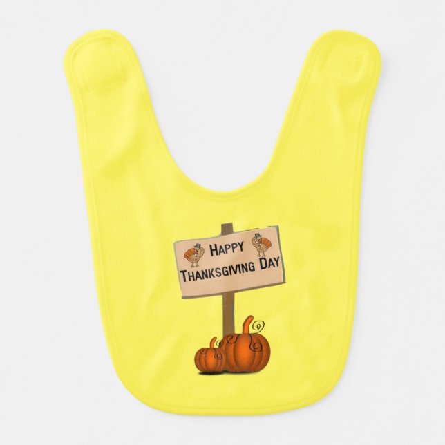 Happy Thanksgiving Day Baby Bib (Front)