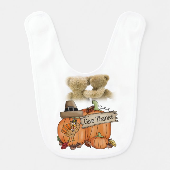 Happy Thanksgiving Day Baby Bib (Front)