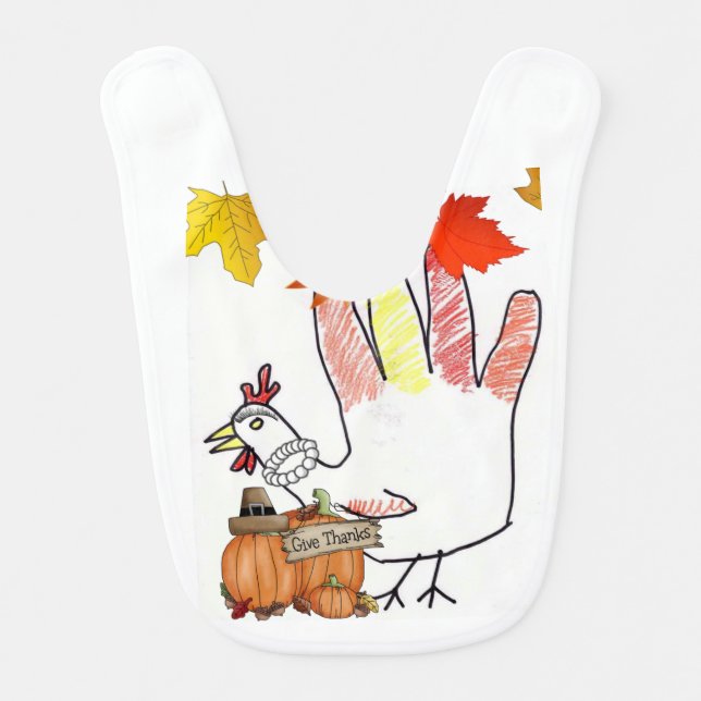 Happy Thanksgiving Day Baby Bib (Front)
