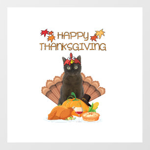 Happy Thanksgiving Day Burmese Cat Gift Funny Turk Wall Decal