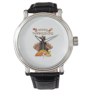 Happy Thanksgiving Day Burmese Cat Gift Funny Turk Watch
