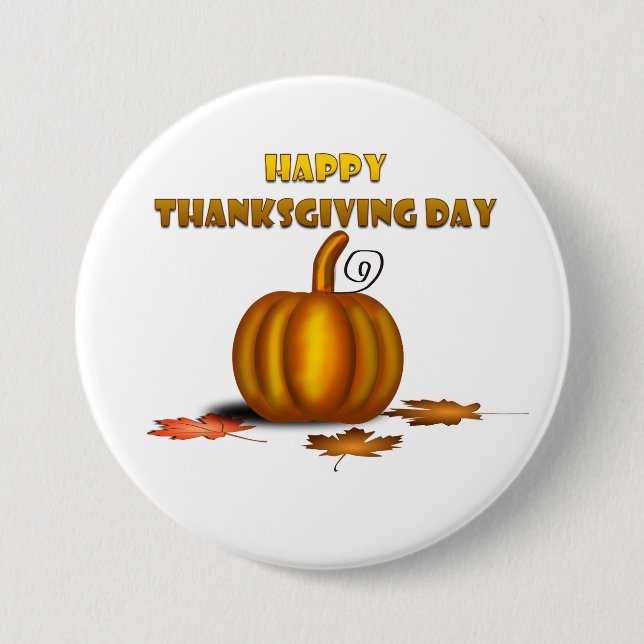 Happy Thanksgiving Day Button (Front)