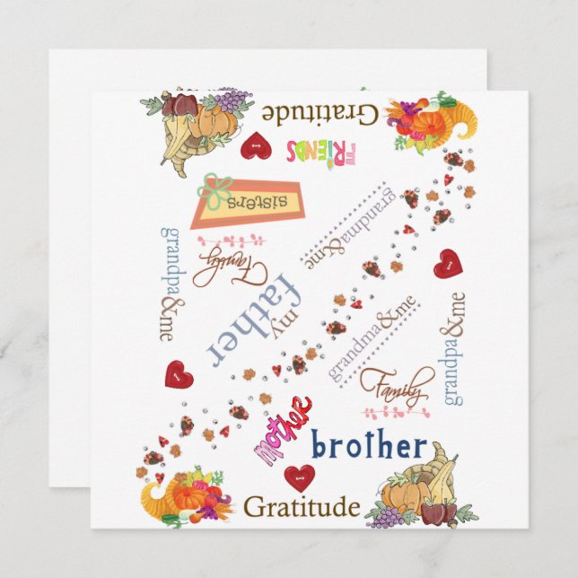 Happy Thanksgiving Day Card Invitation (Front/Back)