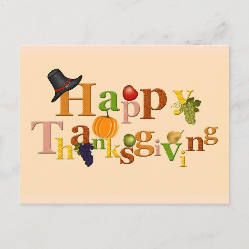 Happy Thanksgiving Day Design Postcard