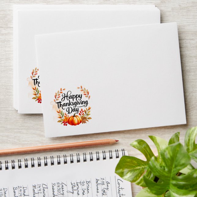 Happy Thanksgiving Day Envelope (Stacked)