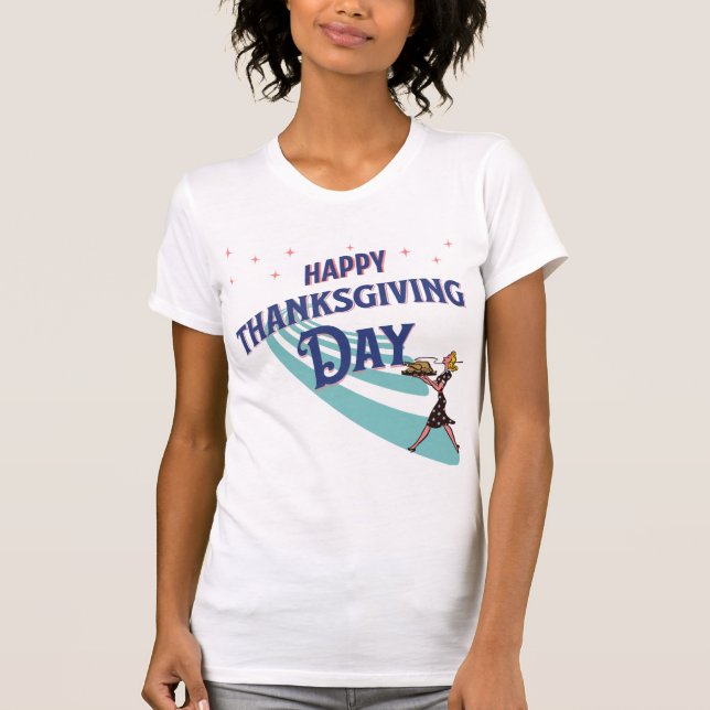 Happy Thanksgiving Day – Festive Holiday Design T-Shirt (Front)