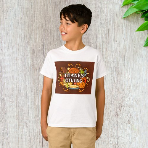 Happy Thanksgiving Day Food T_Shirt